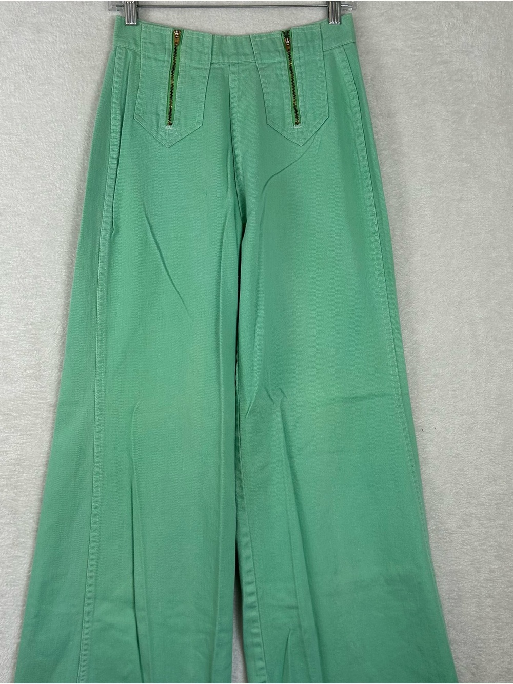 Vintage 70s Jc Penney flared wide leg jeans women 27x32 high rise green